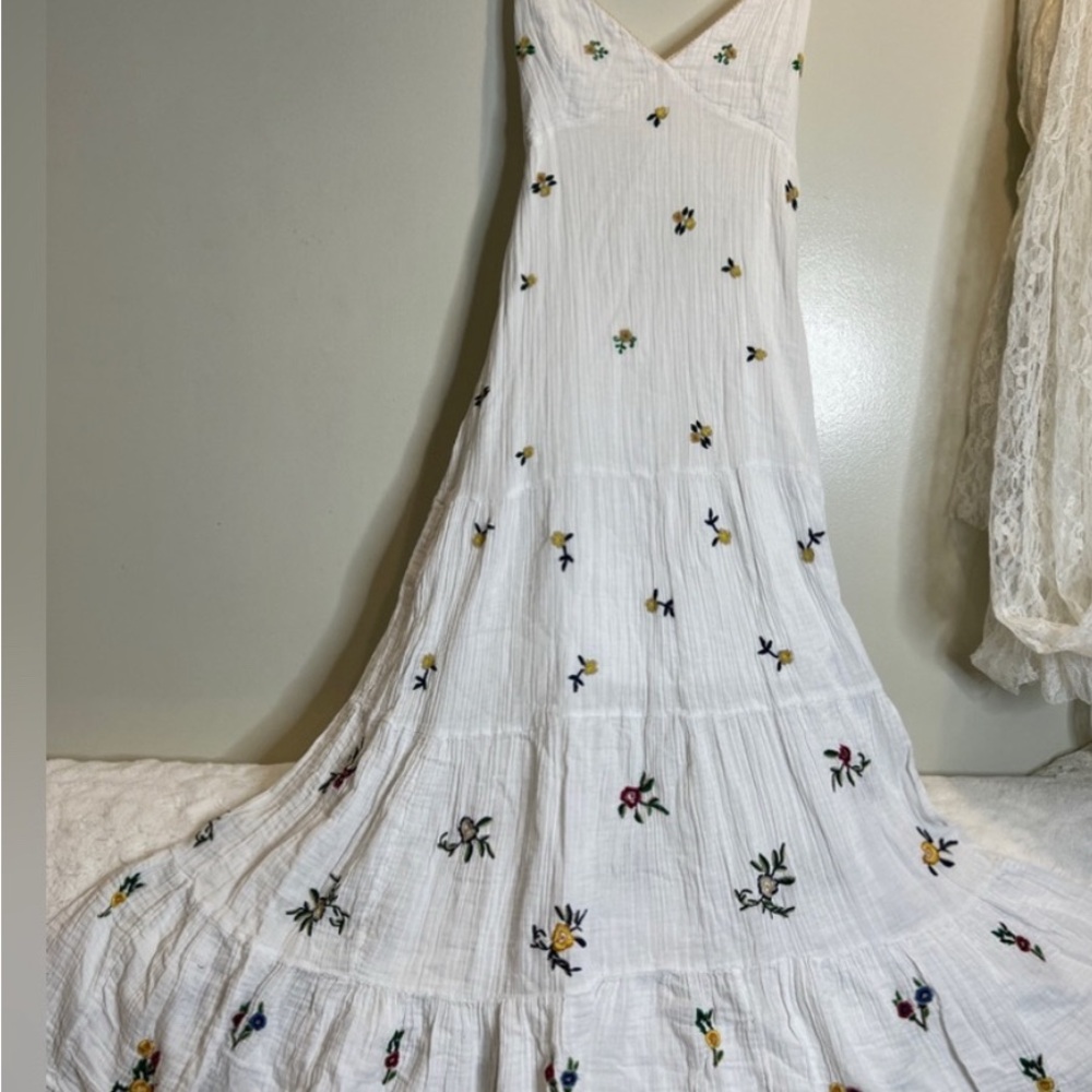 Free People Backless White Floral Dress - Picture 2 of 2